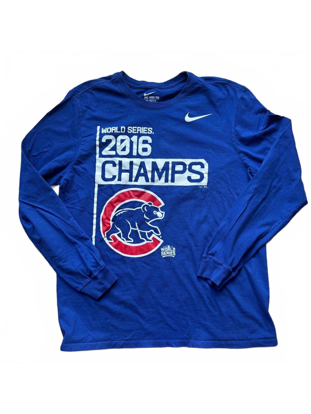 Vintage Nike x Chicago Cubs 2016 World Series Champs Long Sleeve T Shirt Size L